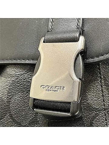 Coach Signature Black Gray Pvc Leather Backpack (view 2)