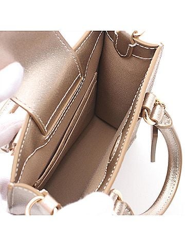 Coach Brown Gold Coated Canvas Leather Handbag (view 2)