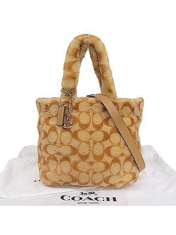 Coach Light Brown Fur Handbag (view 1)