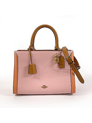 Coach Brown Pink Leather Handbag (view 1)