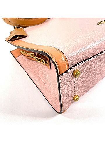 Coach Brown Pink Leather Handbag (view 2)