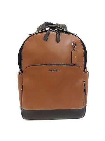 Coach Black Brown Leather Backpack (view 1)