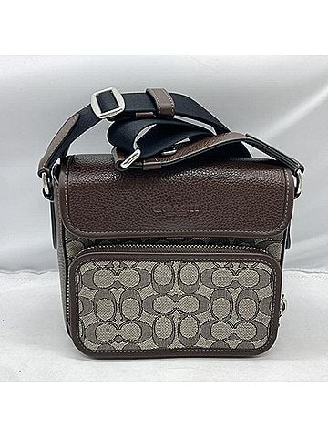 Coach Brown Jacquard Shoulder Bag (view 1)