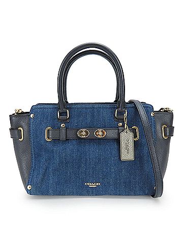 Coach Black Denim Leather Handbag (view 1)