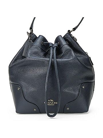 Coach Navy Leather Shoulder Bag (view 1)