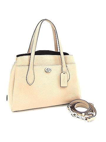 Coach Beige Leather Handbag Shoulder Bag (view 1)