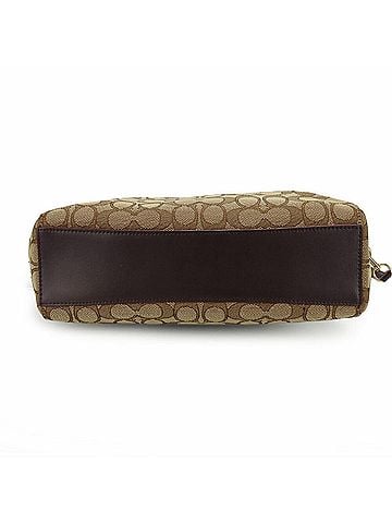 Coach Beige Dark Brown Canvas Leather Handbag (view 2)