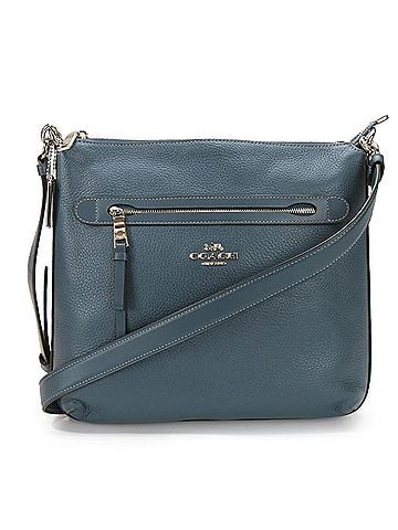 Coach Blue Leather Shoulder Bag (view 1)