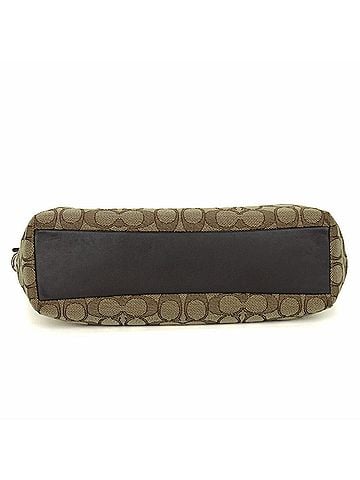 Coach Beige Brown Canvas Leather Handbag (view 2)