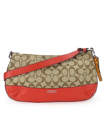 Coach Brown Red Color Canvas Leather Shoulder Bag (view 1)