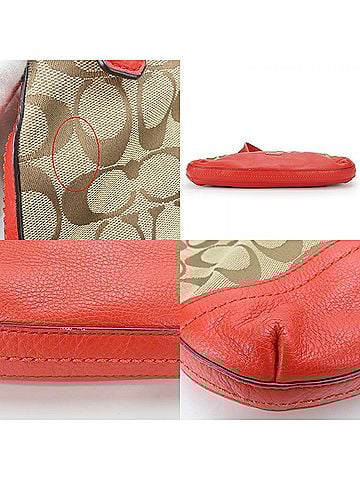 Coach Brown Red Color Canvas Leather Shoulder Bag (view 2)