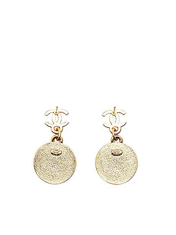 Chanel Gold Red Color Gold Plating Clip Earrings (view 2)