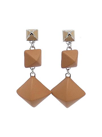 Hermès Medor Gold Swift Leather Drop Earrings (view 1)