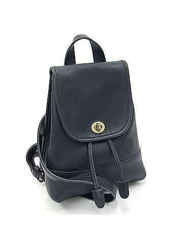 Coach Navy Leather Backpack (view 1)