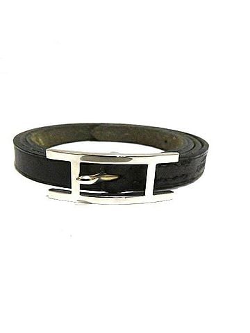 Hermès Black Leather Charm Bracelet (view 1)