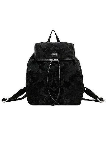 Coach Black Canvas Leather Backpack (view 1)