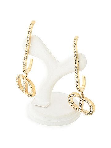 Dior Gold Metal Drop Earrings (view 1)