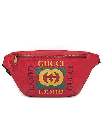Gucci Logo Red Leather Clutch Bag (view 1)