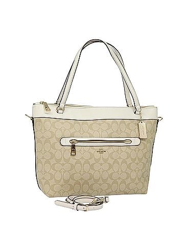 Coach Signature Beige Canvas Tote Bag (view 1)
