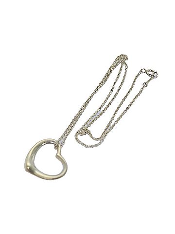 Tiffany & Co. Open Heart Silver Silver Necklace Jewelry (view 1)