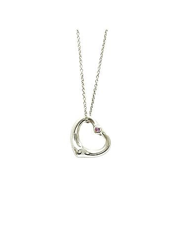 Tiffany & Co. Open Heart Silver Silver Necklace Jewelry (view 2)