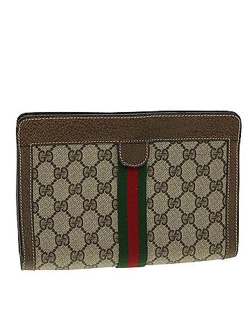 Gucci Ophidia Beige Canvas Clutch Bag (view 1)