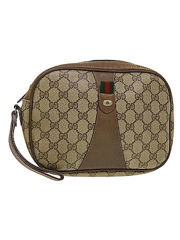 Gucci Beige Canvas Clutch Bag (view 1)