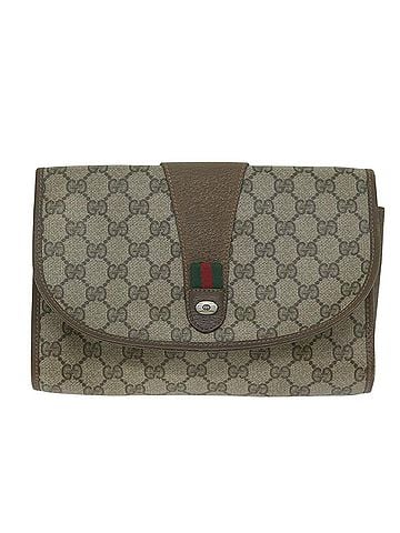 Gucci Ophidia Beige Canvas Clutch Bag (view 1)