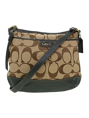 Coach Signature Beige Canvas Shoulder Bag (view 1)