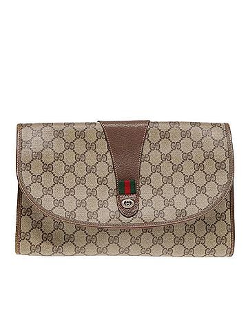 Gucci Beige Canvas Clutch Bag (view 1)