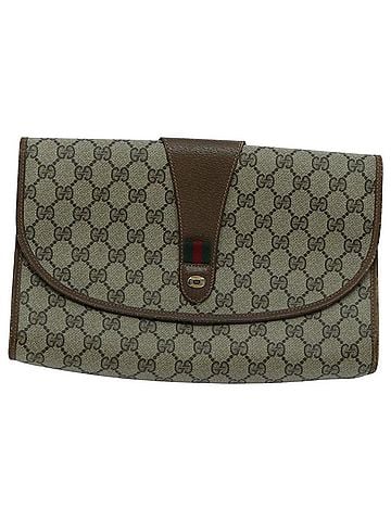 Gucci Beige Canvas Clutch Bag (view 1)