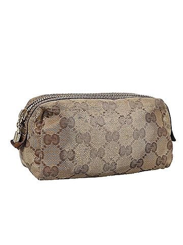 Gucci Gg Crystal Beige Canvas Clutch Bag (view 1)