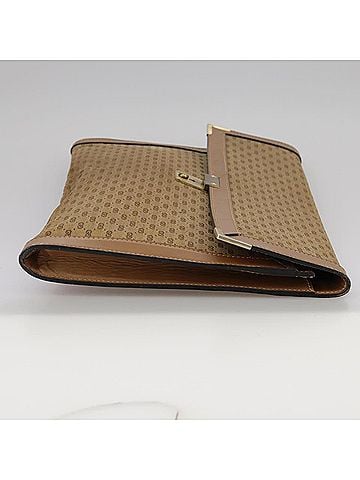 Gucci Micro Small Gg Canvas Beige Canvas Clutch Bag (view 2)