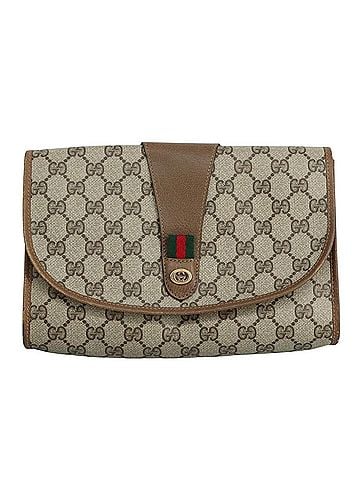 Gucci Ophidia Beige Canvas Clutch Bag (view 1)
