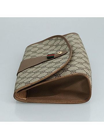 Gucci Ophidia Beige Canvas Clutch Bag (view 2)