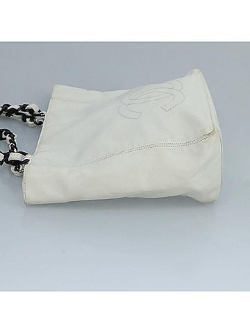 Chanel Shopping White Leather Tote Bag (view 2)