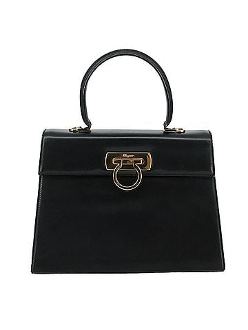 Salvatore Ferragamo Gancini Black Leather Handbag (view 1)