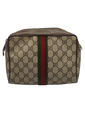 Gucci Ophidia Beige Canvas Clutch Bag (view 1)