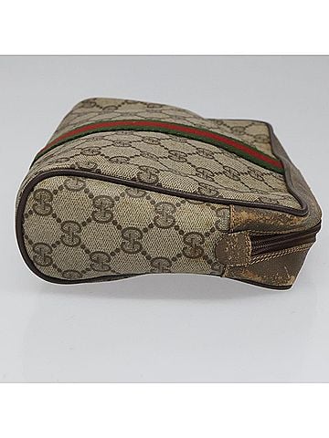 Gucci Ophidia Beige Canvas Clutch Bag (view 2)