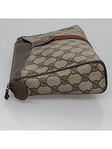 Gucci Ophidia Beige Canvas Clutch Bag (view 2)