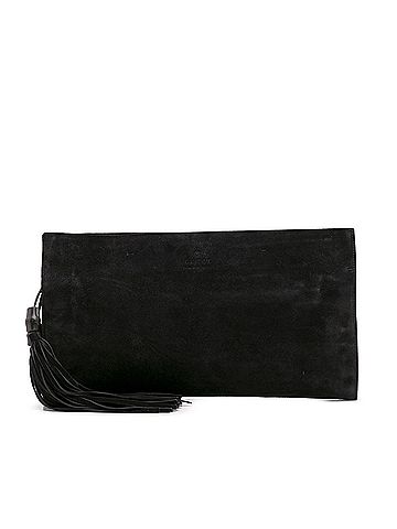 Gucci Suede Nouveau Bamboo Tassel Clutch (view 1)