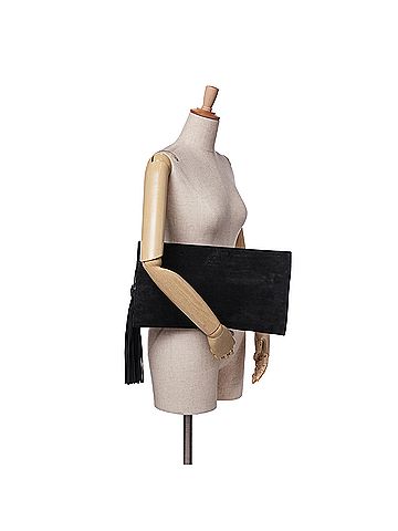 Gucci Suede Nouveau Bamboo Tassel Clutch (view 2)