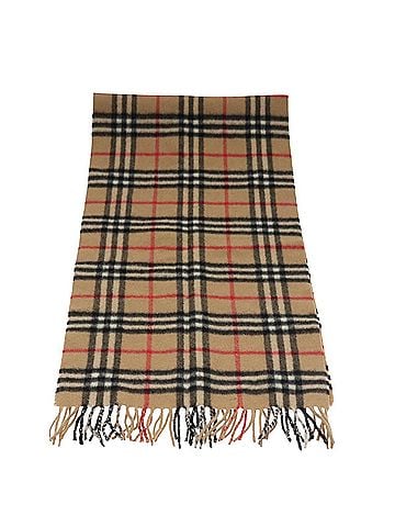 Burberry Vintage Check Brown Wool Scarf (view 2)