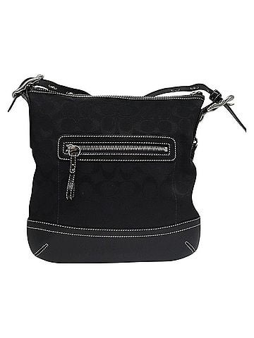 Coach Signature Black Canvas Shoulder Bag (view 1)