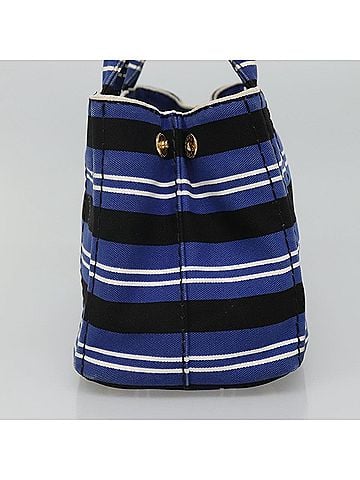Prada Canapa Blue Canvas Handbag (view 2)