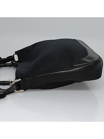 Gucci Bamboo Black Canvas Tote Bag (view 2)