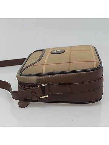Burberry Vintage Check Beige Canvas Shoulder Bag (view 2)