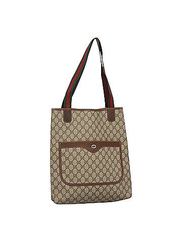 Gucci Sherry Beige Canvas Tote Bag (view 1)
