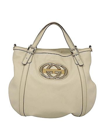 Gucci Interlocking G Beige Leather Tote Bag (view 1)