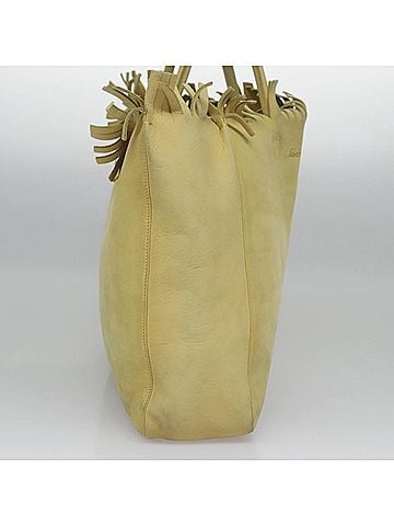Salvatore Ferragamo Yellow Suede Tote Bag (view 2)